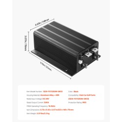 Golfkärryn moottorinohjain 36V 500A IP65 alumiiniseos ja ABS-muovi yhteensopiva 1205-117/1205M-5603