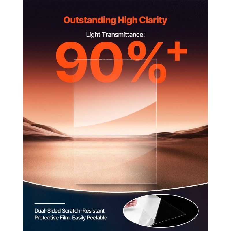 PET-levysetti 5 kpl läpinäkyvä 610x914 mm 1 mm kehyksiin ja askarteluun