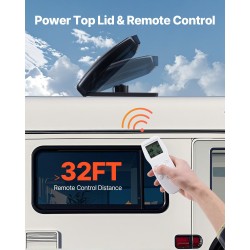 Kattotuuletin matkailuautoon 14 tuuman 12 voltin 10 nopeutta sähköinen yläkansi sadetunnistin kaukosäädin