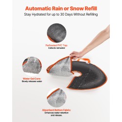 Itsekasteleva kastelurengas puuille PVC-materiaali 4 kpl 37,8 l