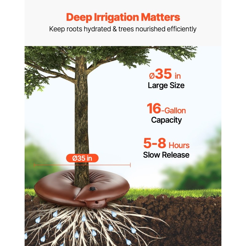 Puiden kastelurenkaat 4 kpl PVC 60,6 l hidas veden vapautus