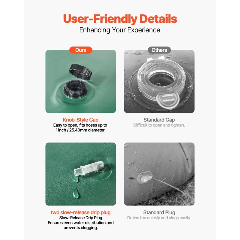 Puiden kastelurenkaat PVC-muovia 75,7 litraa neljän kappaleen hidas tippukastelu