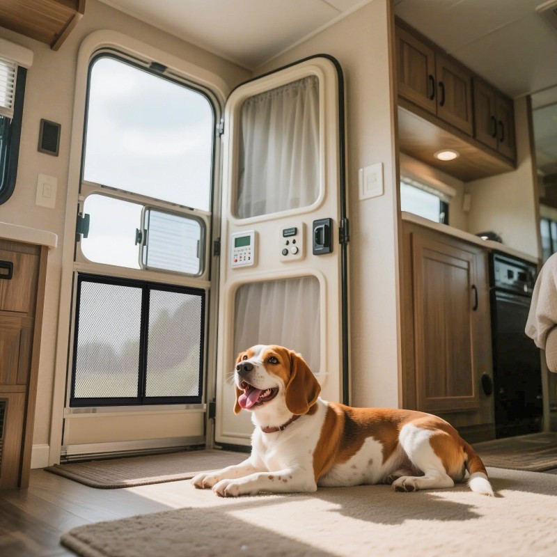 Matkailuauton oven hengittävä suojaverkko alumiinikehyksellä 622 x 508 mm lemmikeille