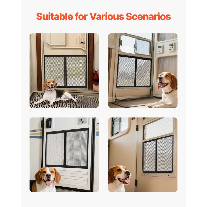 Matkailuauton ovin suojaritilä alumiiniseosrunko 673 x 508 mm musta lemmikeille