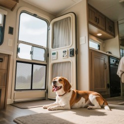 Matkailuauton ovin suojaritilä alumiiniseosrunko 673 x 508 mm musta lemmikeille