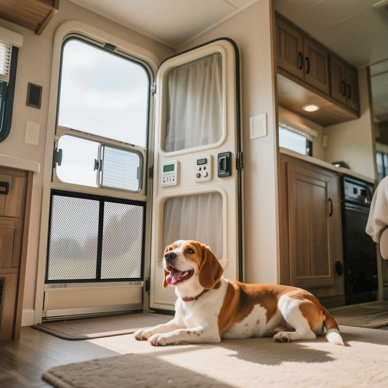 Matkailuauton ovin suojaritilä alumiiniseosrunko 673 x 508 mm musta lemmikeille