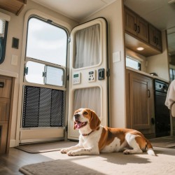 Säädettävä rautaritilä matkailuauton oveen 558–800 mm musta lemmikkiystävällinen