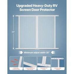 Oviverkon suojus alumiinirunkoinen 660 x 610 mm lemmikkiystävällinen hengittävä matkailuautoon