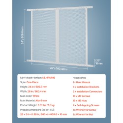 Oviverkon suojus alumiinirunkoinen 660 x 610 mm lemmikkiystävällinen hengittävä matkailuautoon