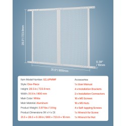 Matkailuauton oviverkko alumiiniseos 800x724 mm valkoinen lemmikeille