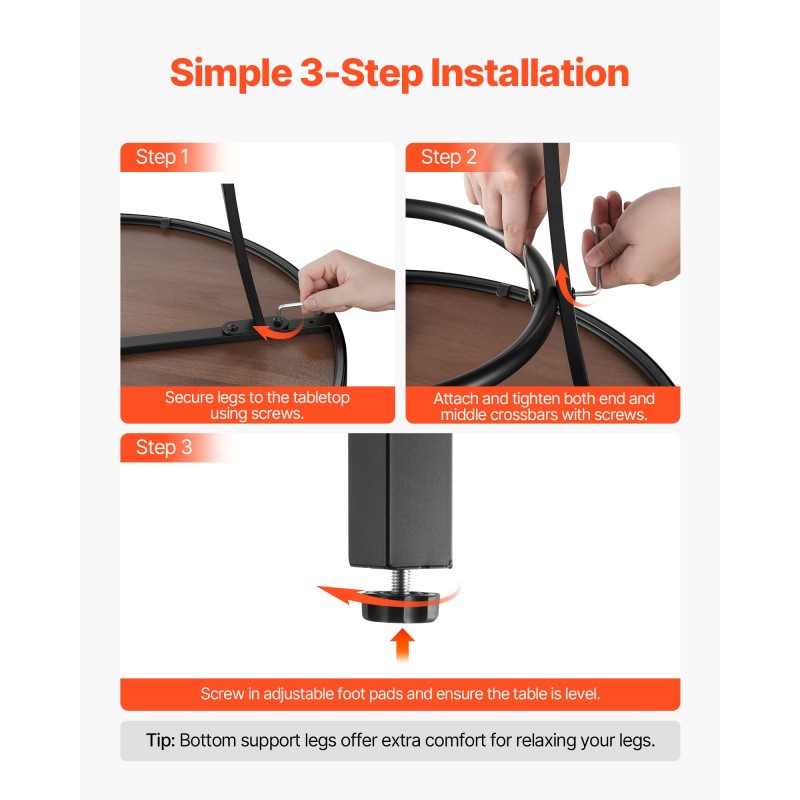 Pyöreä baaripöytä teräsrunko PVC-laminoitu 60 cm pöytätaso 101 cm korkea musta