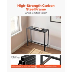 Baaripöytä 100 x 37,5 cm korkeus 98 cm Q195-teräsrunko vedenkestävä pöytätaso