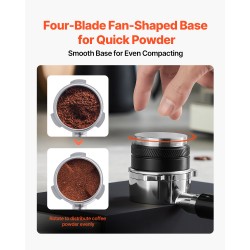 Manuaalinen kahvintiivistäjä ja jakaja 58 mm 304-ruostumaton teräs ja alumiiniseos säädettävällä korkeudella