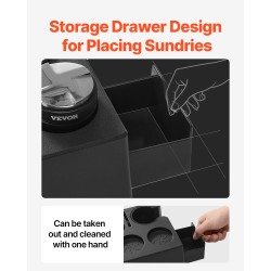 Espresson tamppausasema musta muovi 51–58 mm kahvakahvoille seitsemänpaikkainen säilytys silikonijaloilla