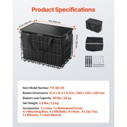 Taitettava metallinen takakori tavaratelineeseen 22 kg kantavuus irrotettava sisäpussi vedenpitävä suojapeite