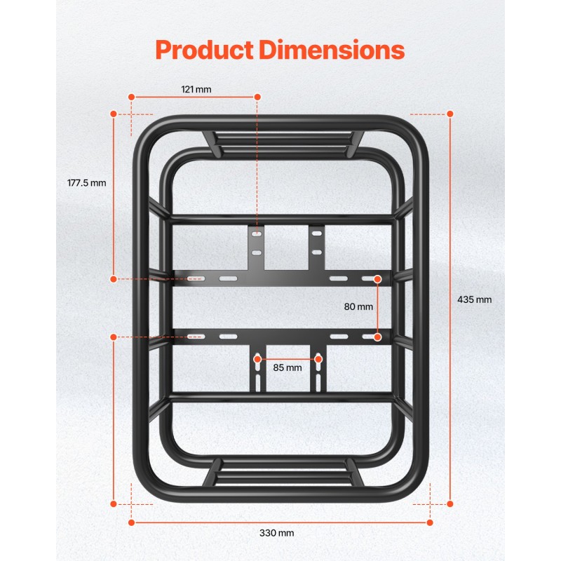 Takakori polkupyörään ruosteenkestävä metallirakenne 435 x 330 x 155 mm 45 kg
