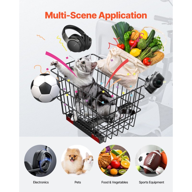 Metallinen takakori sähköskootteriin 10 kg kantavuus ruosteenkestävä pinnoite yhteensopiva 1-tuumaisen vetokoukun