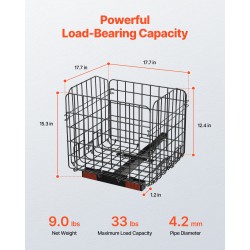 Taittuva metallinen takakori liikkuvuusskootteriin ruosteenestopinnoitettu viidentoista kilogramman kantavuus