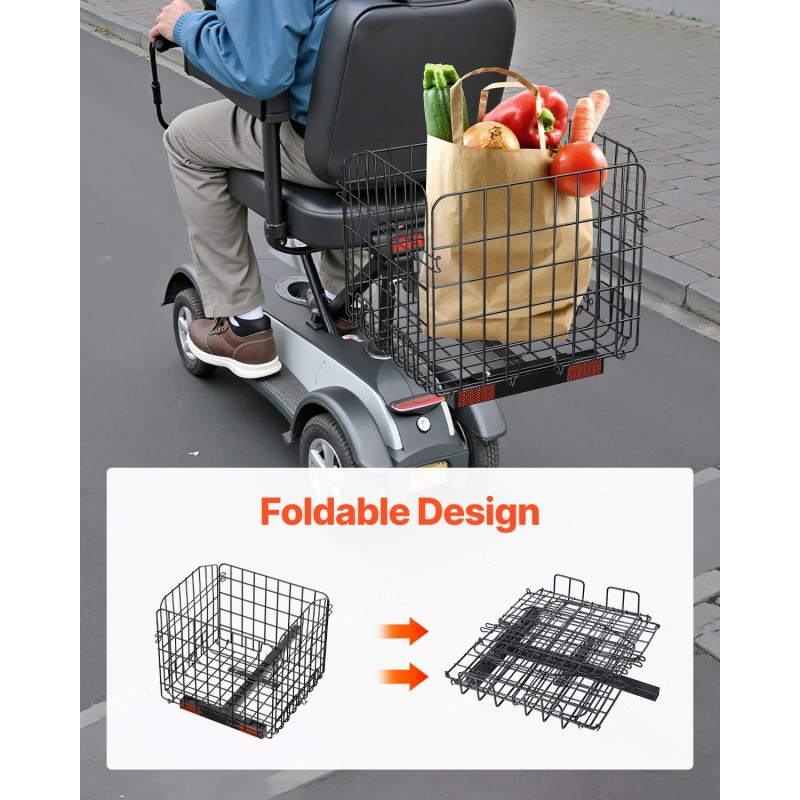 Taittuva metallinen takakori liikkuvuusskootteriin ruosteenestopinnoitettu viidentoista kilogramman kantavuus