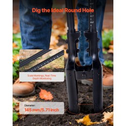 Kuoppaporakone käsikäyttöinen lasikuituvarsi 145 mm halkaisija 1460 mm 50Mn hiiliteräs