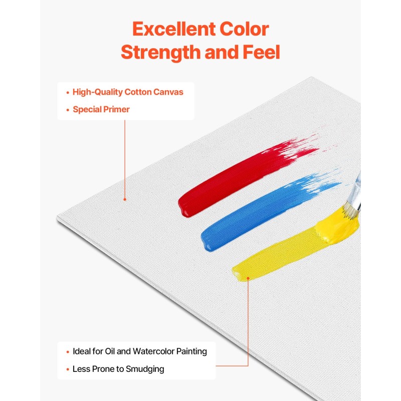 Maalauskartongit esipohjustetut puuvilla polyesteri MDF-taustalevy 203x254 mm 60 kpl