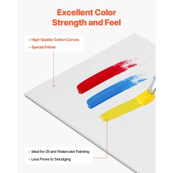 Maalauspohjat 24 kpl 203 x 254 mm valkoinen puuvillasekoite MDF-tausta