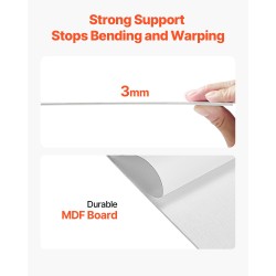 Maalauspohjat 24 kpl 203 x 254 mm valkoinen puuvillasekoite MDF-tausta