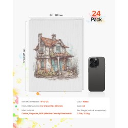 Maalauspohjapaneelisarja 24 kpl 229 x 305 mm esipohjustettu puuvilla MDF taustalevy