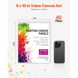 Maalauspahvit valmiiksi pohjustetut 203 x 254 mm 40 kpl puuvilla keskitiheä kuitulevy