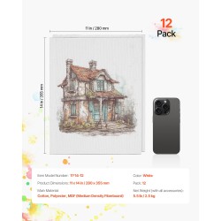 Pohjustetut maalauspohjat puuvilla-polyesterikangas 280 x 355 mm 12 kpl MDF-tausta