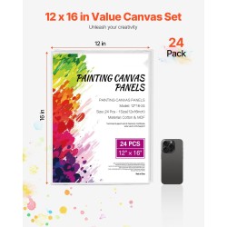 Maalauspahvipaneelit valmiiksi pohjustetut puuvilla polyesteri MDF 305x406 mm 24 kpl