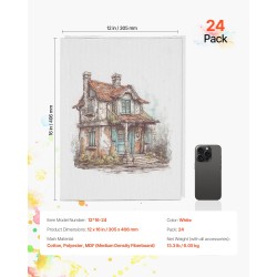 Maalauspahvipaneelit valmiiksi pohjustetut puuvilla polyesteri MDF 305x406 mm 24 kpl