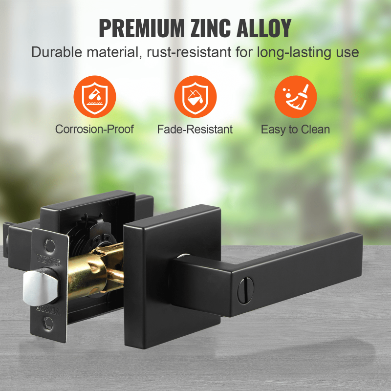 Ovenpainike mattamusta sinkkiseos 10 kpl yksityisyyssalvalla 35–45 mm oviin