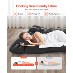 Auton ilmapatja pehmeä nukkapinta PVC-muovi kuusi ilmakammiota sisältää pumpun