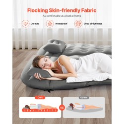 Auton ilmapatja nukkapintainen PVC-materiaali 1750x1330x150 mm 6 ilmakammiota