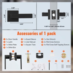 Läpikulkukahva sinkkiseos mattamusta sisäoviin ovipaksuus 35–45 mm telki 60–70 mm 1 kpl