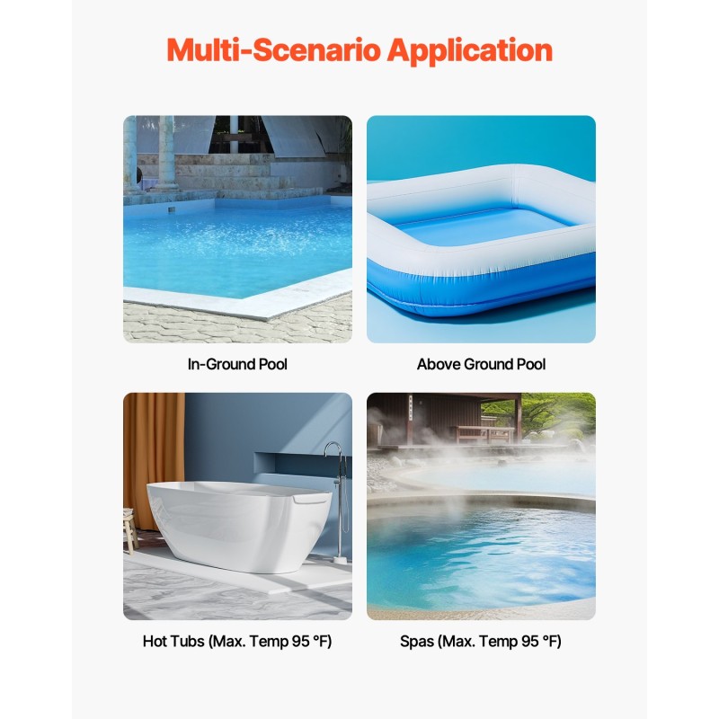 Langaton altaan imuri ladattava 4500 mAh akku 60 minuuttia jatkovarsi 1420 mm