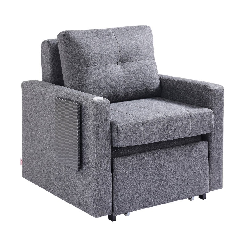 Ulosvedettävä vuodesohva metallirunkoinen pellavaverhoilu harmaa kaksisataakolmekymmentäkaksi senttimetriä avattuna