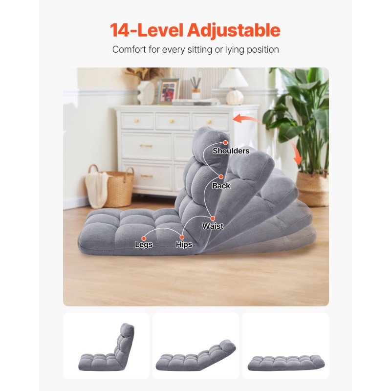 Lattianojatuoli 14-portainen selkänoja korkeatiheyksinen kierrätetty vaahtopehmuste teräsrunko harmaa