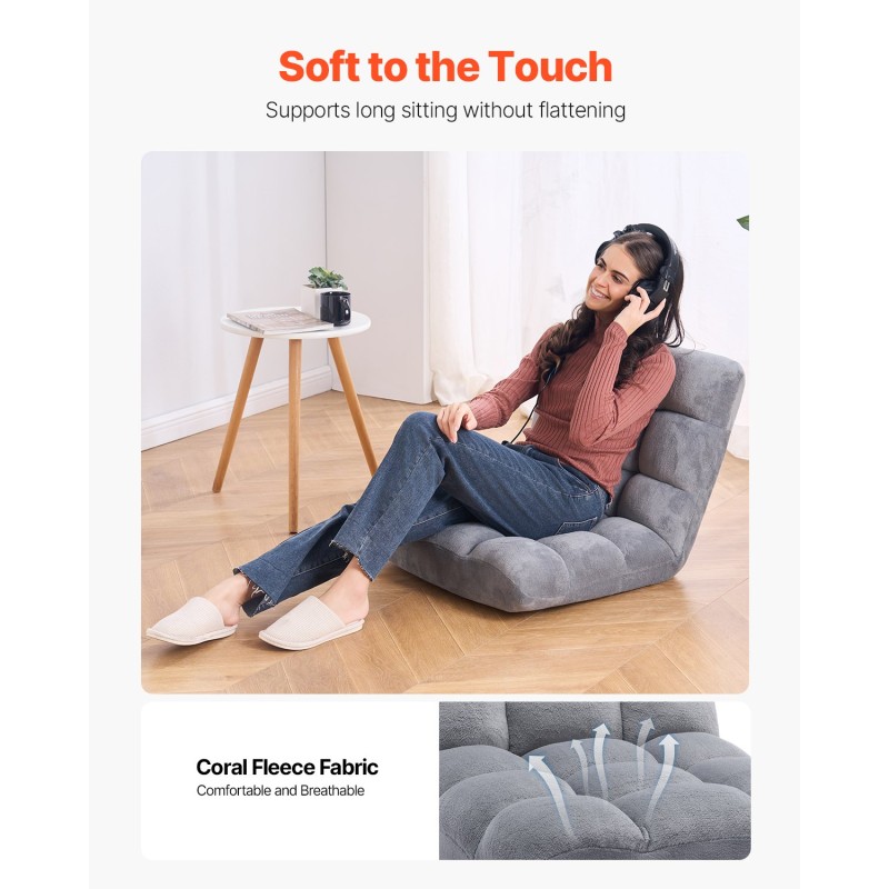 Lattianojatuoli 14-portainen selkänoja korkeatiheyksinen kierrätetty vaahtopehmuste teräsrunko harmaa