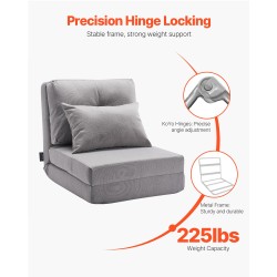 Lattiatason nojatuoli 5-portainen säädettävä selkänoja metallirunko harmaa