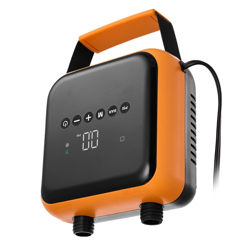 Sähköpumppu SUP-laudoille 12 voltin 6 esiasetusta kompaktilla kantorepulla