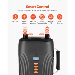 Langaton ilmapumppu SUP-laudoille sisäisellä 4000 mAh akulla 7 suutinta