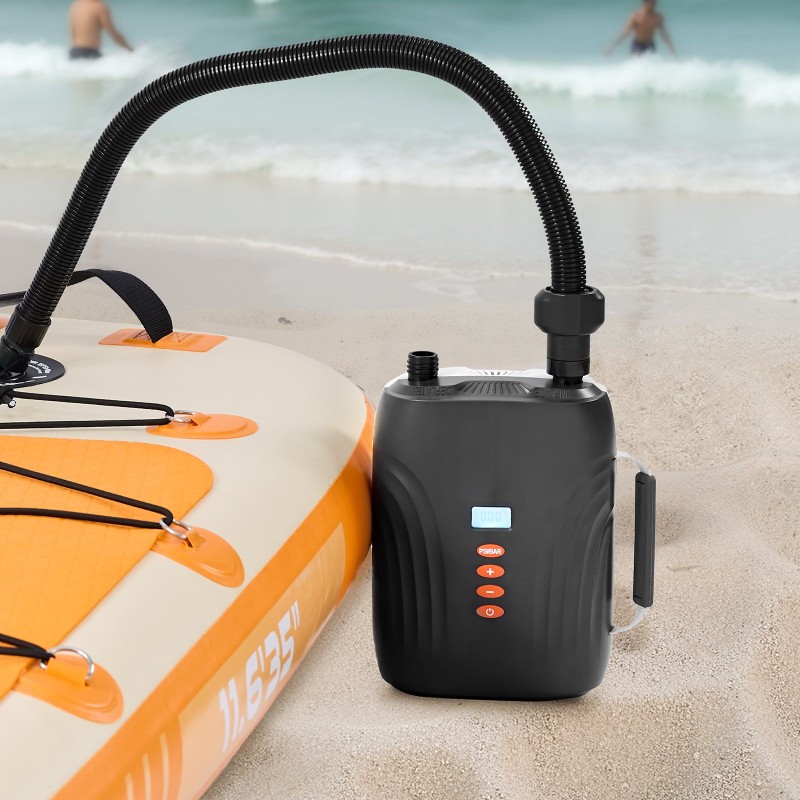 Langaton ilmapumppu SUP-laudoille sisäisellä 4000 mAh akulla 7 suutinta
