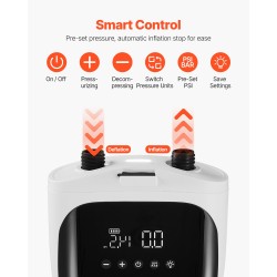 Langaton SUP-ilmapumppu 4000 mAh akulla 20 PSI 7 suutinta