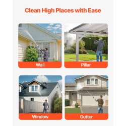 Teleskooppinen painepesurin jatkovarsi alumiininen 6,36 m ulkopintojen pesuun