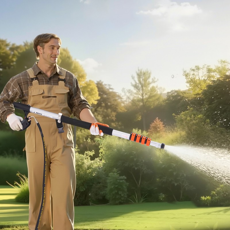 Teleskooppinen painepesurin jatkovarsi alumiininen 6,36 m ulkopintojen pesuun