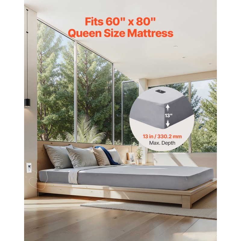 Maadoituslakana joustinlakana Queen-koko 95% puuvillaa 5% hopeakuitua