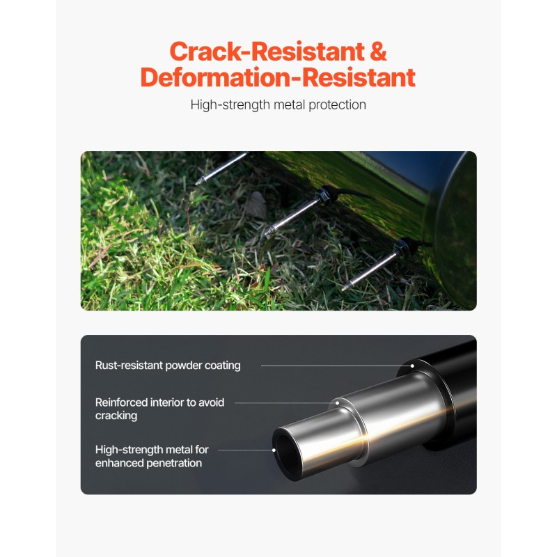 Rullaava käsikäyttöinen nurmikon ilmaaja rautainen 21 tuuman 33 piikkiä