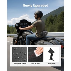 Moottoripyörän irrotettava selkänoja 310 mm musta keinonahka Harley-Davidson Touring